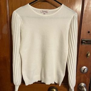 White iridescent sweater